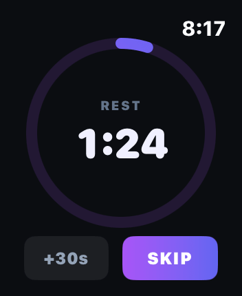Wave on Apple Watch — rest timer
